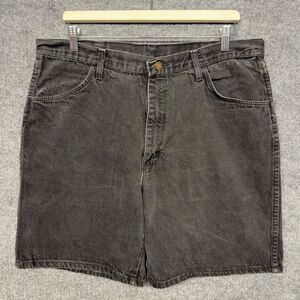 Vintage Rustler Black Denim Shorts Jorts Mens Size 38 Faded Grunge Skater USA